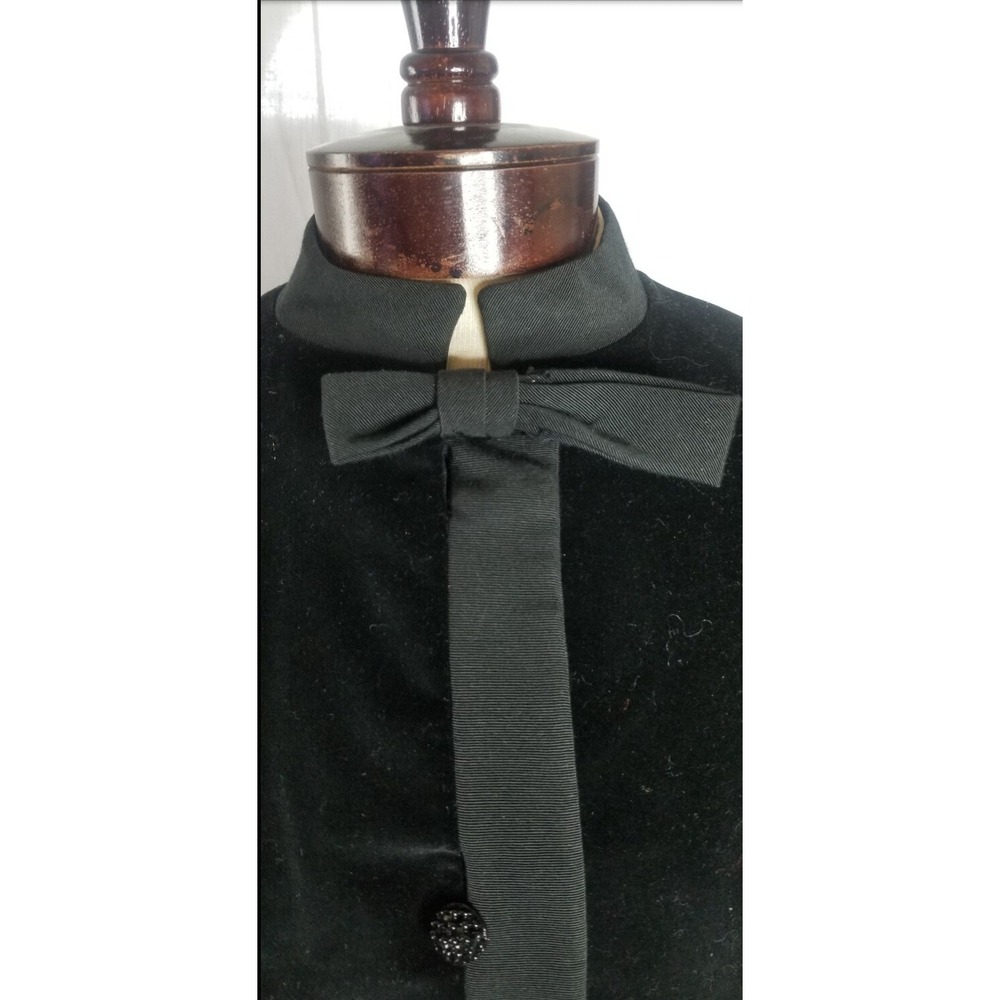 Vintage 1960s  Black Velvet Cocktail  Coat Mod GoGo Count RAMI Auze Medium - Picture 5 of 9
